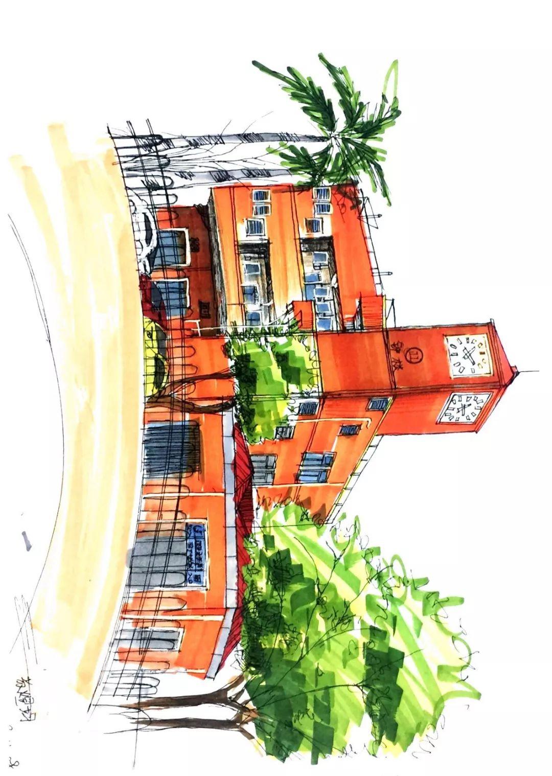 广州轻工技师学院手绘图