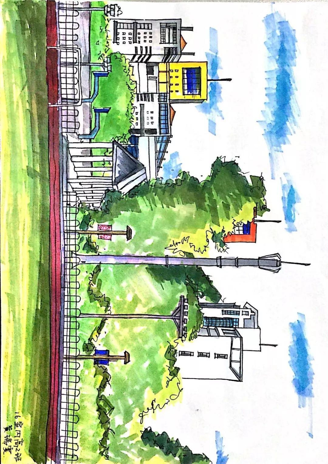 广州轻工技师学院手绘图