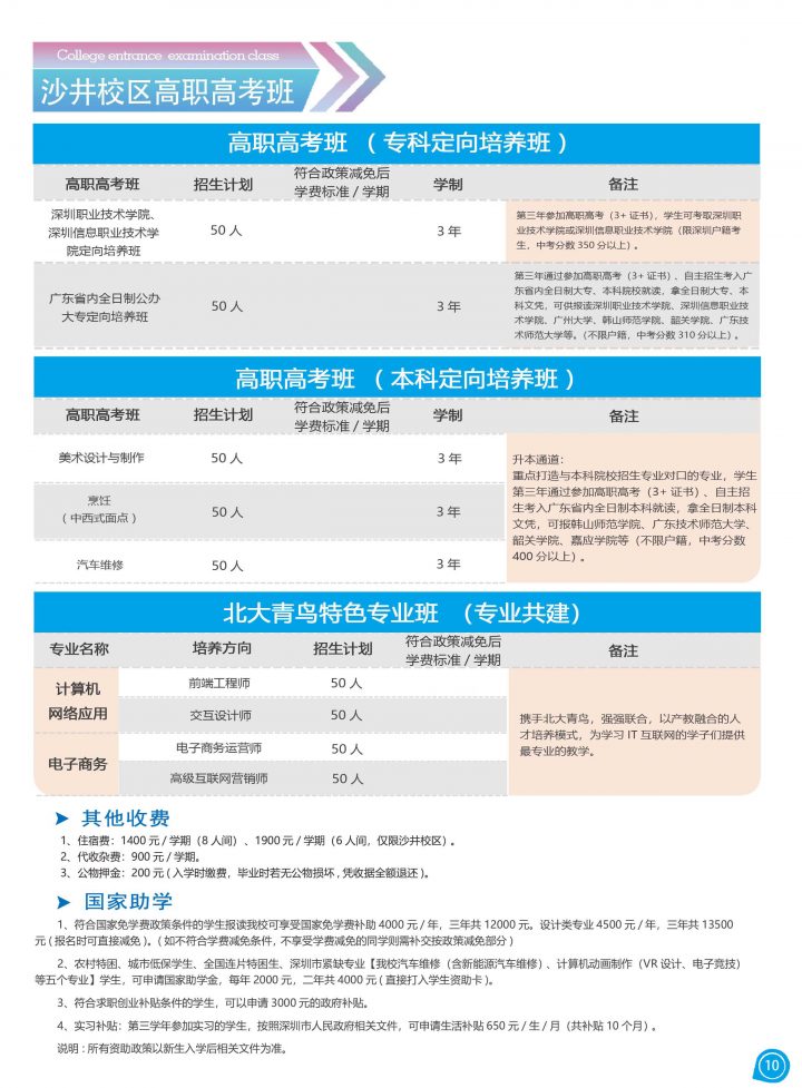 深圳市深科技工学校2022年高职高考班招生计划-广东技校排名网
