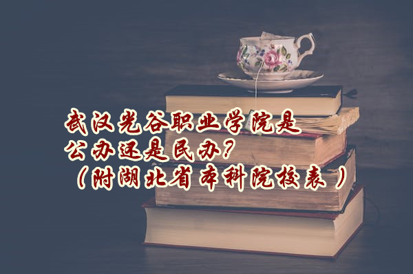 武汉光谷职业学院是公办还是民办？（附湖北省本科院校表 ）-广东技校排名网