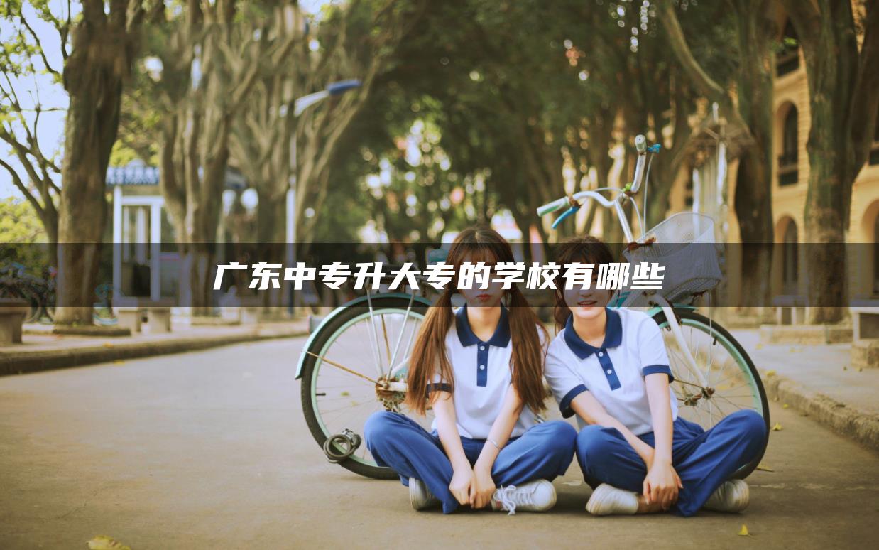 广东中专升大专的学校有哪些