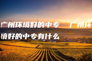 广州环境好的中专  广州环境好的中专有什么-广东技校排名网