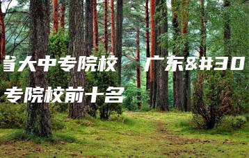 广东省大中专院校  广东省大中专院校前十名-广东技校排名网