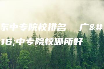 广东中专院校排名  广东中专院校哪所好-广东技校排名网