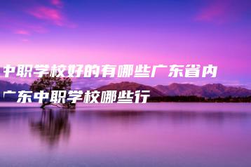 中职学校好的有哪些广东省内 广东中职学校哪些行-广东技校排名网
