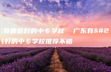 广东有哪些好的中专学校  广东有哪些好的中专学校推荐不错-广东技校排名网