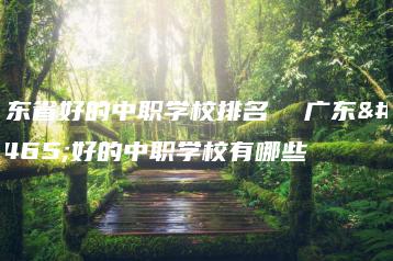 广东省好的中职学校排名  广东省好的中职学校有哪些-广东技校排名网