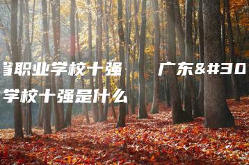 广东省职业学校十强   广东省职业学校十强是什么-广东技校排名网