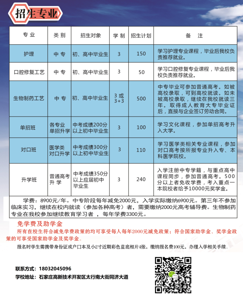 石家庄同济医学中等专业学校怎么样（附：2023春季招生计划）-1