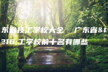 广东省技工学校大全  广东省技工学校前十名有哪些-广东技校排名网