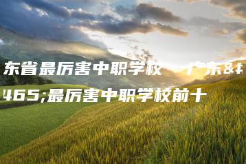 广东省最厉害中职学校  广东省最厉害中职学校前十-广东技校排名网