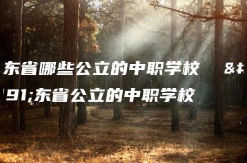 广东省哪些公立的中职学校  广东省公立的中职学校-广东技校排名网