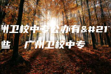 广州卫校中专公办有哪些  广州卫校中专-广东技校排名网