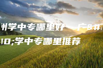 广州学中专哪里好  广州学中专哪里推荐-广东技校排名网