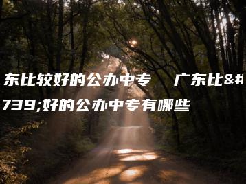 广东比较好的公办中专  广东比较好的公办中专有哪些-广东技校排名网