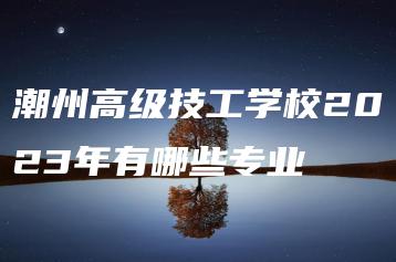 潮州高级技工学校2023年有哪些专业-广东技校排名网