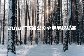 2018广东省公办中专学校排名-广东技校排名网