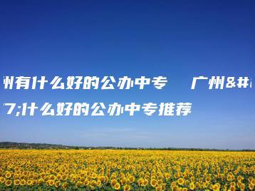 广州有什么好的公办中专  广州有什么好的公办中专推荐-广东技校排名网