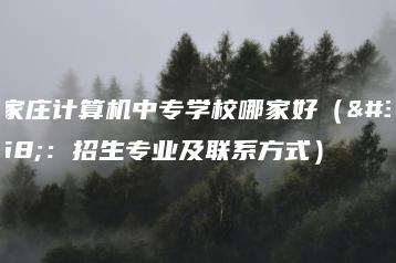 石家庄计算机中专学校哪家好（附：招生专业及联系方式）-广东技校排名网