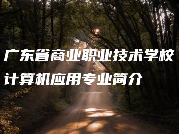 广东省商业职业技术学校计算机应用专业简介-广东技校排名网