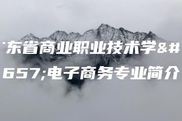 广东省商业职业技术学校电子商务专业简介-广东技校排名网