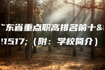 广东省重点职高排名前十名(附:学校简介)-广东技校排名网
