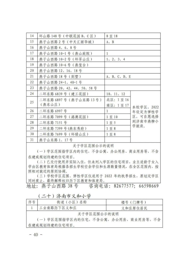 济南市历下区2023年小升初、小学学区信息-1