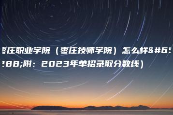 枣庄职业学院（枣庄技师学院）怎么样（附：2023年单招录取分数线）-广东技校排名网
