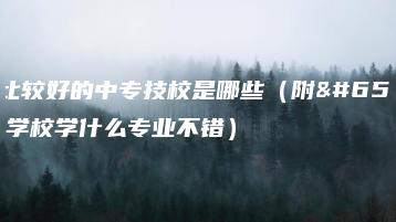 广东比较好的中专技校是哪些(附:中职学校学什么专业不错)-广东技校排名网