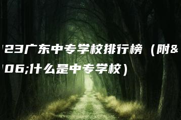 2023广东中专学校排行榜(附:什么是中专学校)-广东技校排名网