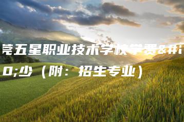 东莞五星职业技术学校学费多少（附：招生专业）-广东技校排名网