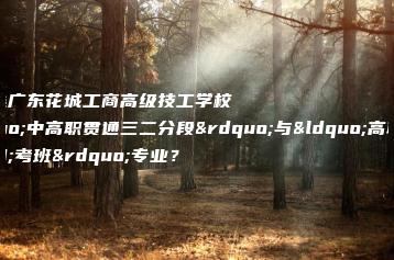 如何选广东花城工商高级技工学校“中高职贯通三二分段”与“高职高考班”专业?-广东技校排名网