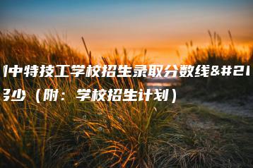 深圳中特技工学校招生录取分数线是多少（附：学校招生计划）-广东技校排名网