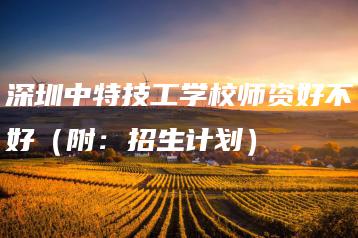 深圳中特技工学校师资好不好(附:招生计划)-广东技校排名网