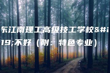 广东江南理工高级技工学校好不好（附：特色专业）-广东技校排名网