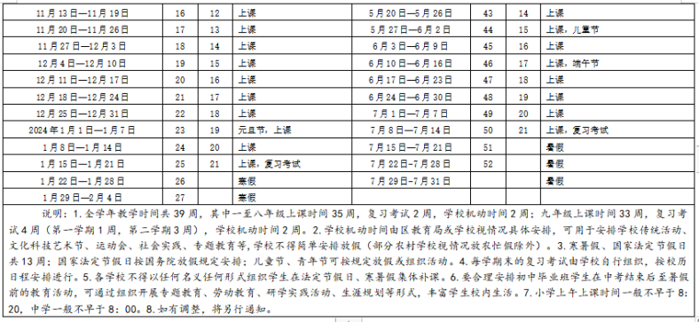 广州2023-2024学年中小学、高中学校校历介绍-1