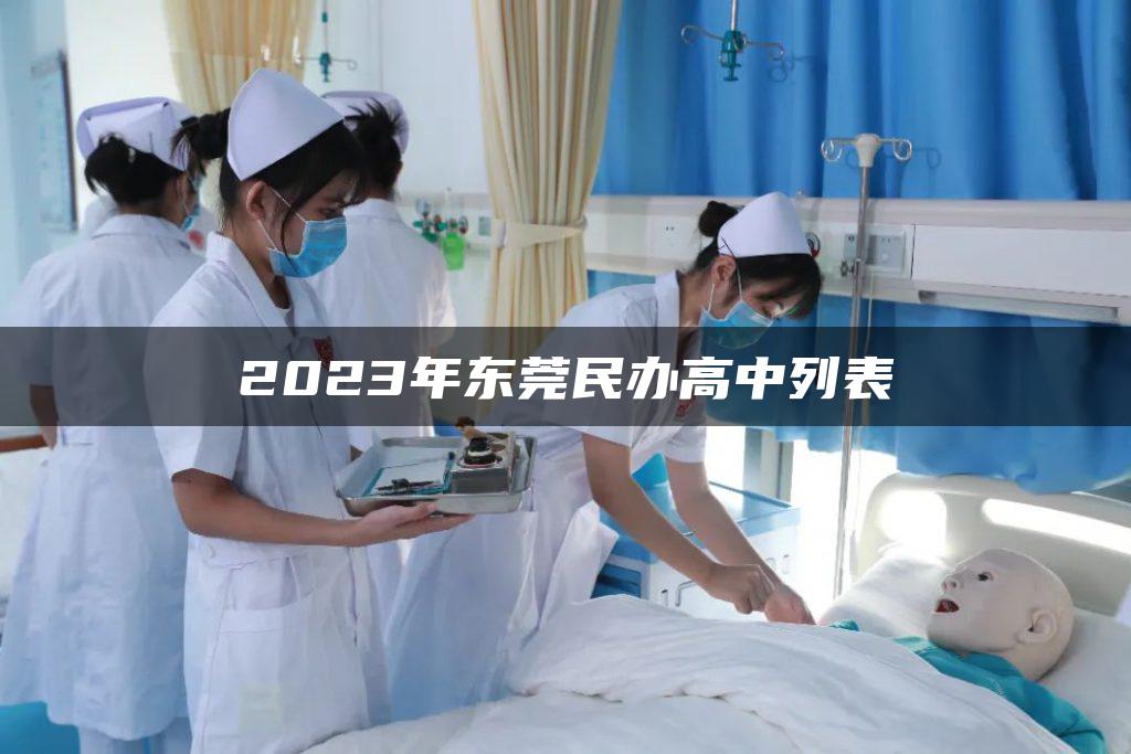 2023年东莞民办高中列表