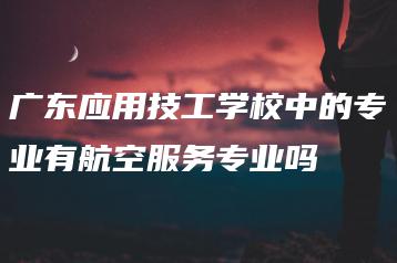 广东应用技工学校中的专业有航空服务专业吗-广东技校排名网