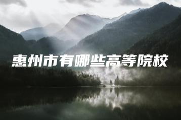 惠州市有哪些高等院校-广东技校排名网