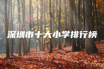 深圳市十大小学排行榜-广东技校排名网