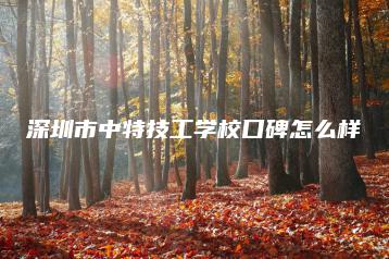 深圳市中特技工学校口碑怎么样-广东技校排名网