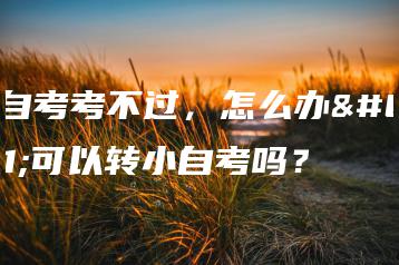 大自考考不过,怎么办?可以转小自考吗?-广东技校排名网