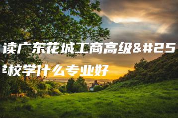男生读广东花城工商高级技工学校学什么专业好-广东技校排名网