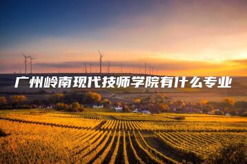 广州岭南现代技师学院有什么专业-广东技校排名网