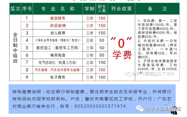 广东省肇庆市高要区技工学校开设了哪些专业-1