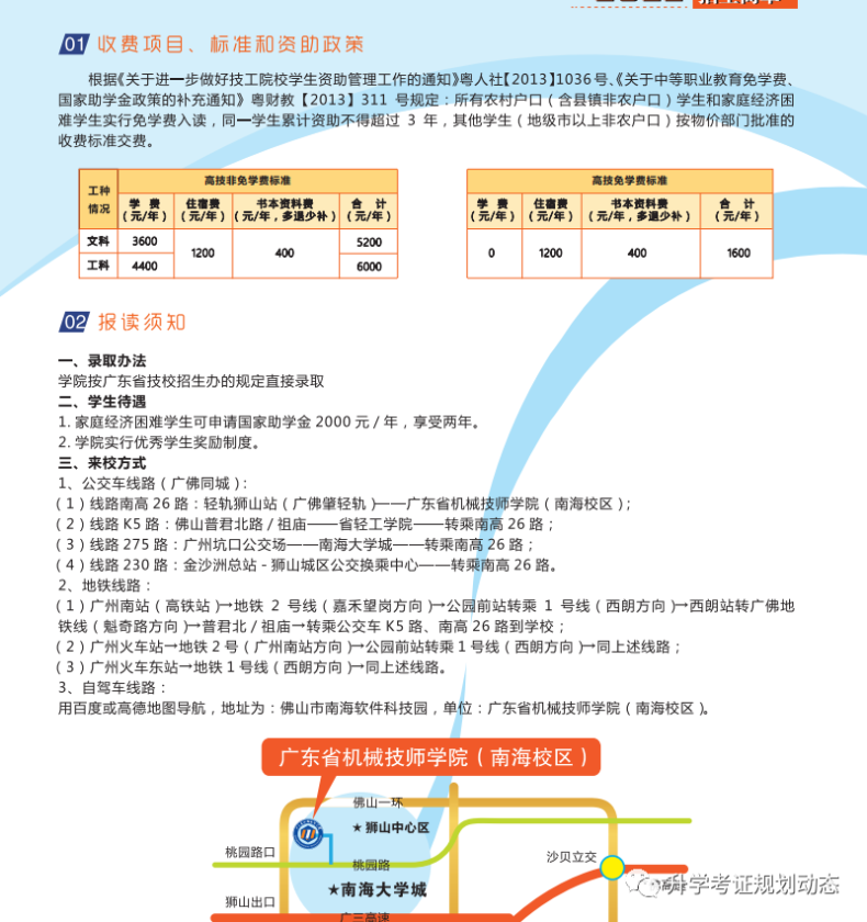 广东省机械技师学院2023年招生专业及收费标准-1