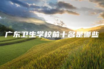 广东卫生学校前十名是哪些-广东技校排名网