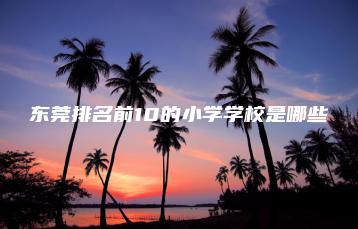 东莞排名前10的小学学校是哪些-广东技校排名网