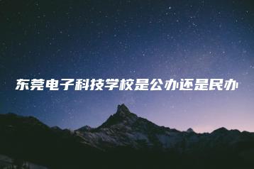东莞电子科技学校是公办还是民办-广东技校排名网