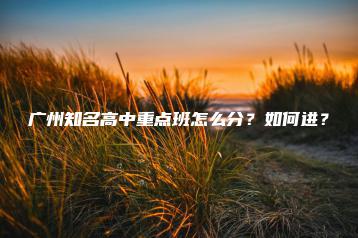 广州知名高中重点班怎么分?如何进?-广东技校排名网